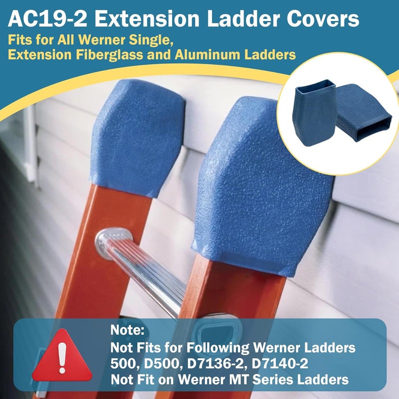 superbobi 2 Pack AC19-2 Extension Ladder Covers Replacement for Werner Extension Ladder, Fits for All Werner Ladders Except 500, D500, D7136-2, D7140-2 & MT Series - Image 4